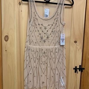 NWT Sheer Embellished Tunic Dress